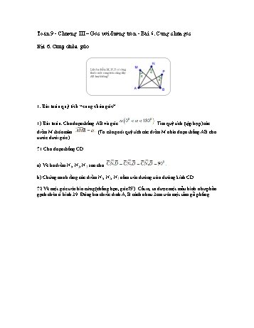 Giáo án môn Toán Hình học 9 - Chương III, Bài 6: Cung chứa góc