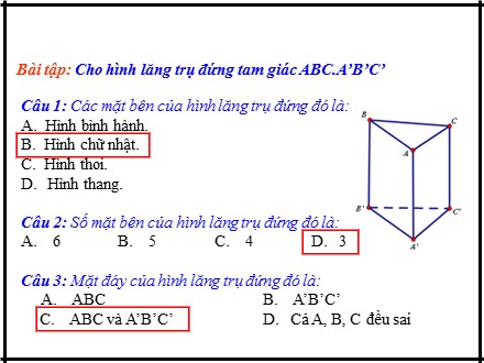 Bài giảng Toán hình 8 - Tiết 60: Diện tích xung quanh của hình lăng trụ đứng