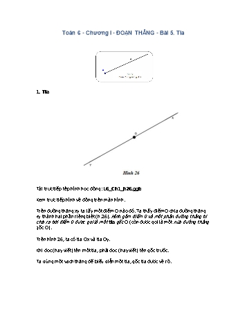 Giáo án môn Toán Hình học 6 - Chương I, Bài 5: Tia