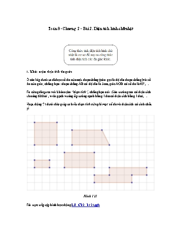 Giáo án môn Toán Hình học 8 - Chương II, Bài 2: Diện tích hình chữ nhật