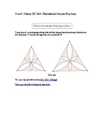 Giáo án môn Toán Hình học 8 - Chương III, Bài 4: Khái niệm hai tam giác đồng dạng