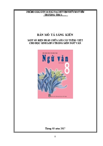 Sáng kiến kinh nghiệm Một số biện pháp chữa lỗi câu tiếng việt cho học sinh lớp 8 trong môn Ngữ văn