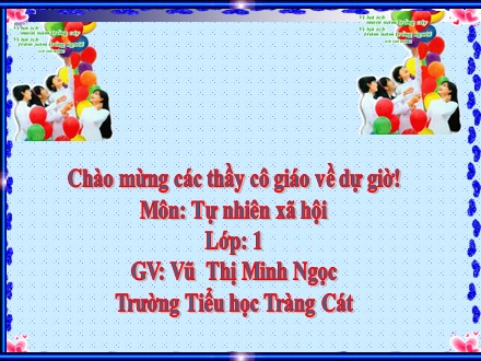 Bài giảng môn Tự nhiên xã hội lớp 1 - Bài 12: Công việc ở nhà - Vũ Thị Minh Ngọc - Trường Tiểu học Tràng Cát