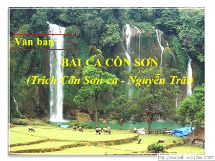 Bài giảng môn Ngữ văn Lớp 7 - Văn bản: Bài ca Côn Sơn (Trích Côn Sơn ca - Nguyễn Trãi)