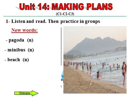 Bài giảng môn Tiếng Anh Lớp 6 - Unit 14: Making plans (C1-C2-C3)