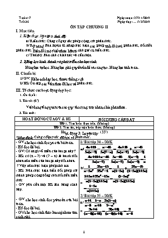 Giáo án môn Đại số Lớp 8 - Tuần 17 - Năm học 2019-2020