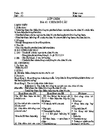 Giáo án môn Sinh học Lớp 7 - Tuần 23