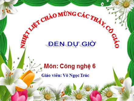 Bài giảng môn Công nghệ Lớp 6 - Bài 22: Quy trình tổ chức bữa ăn - Võ Ngọc Trúc