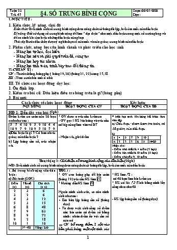 Giáo án môn Đại số Lớp 7 - Tuần 23 - Năm học 2019-2020