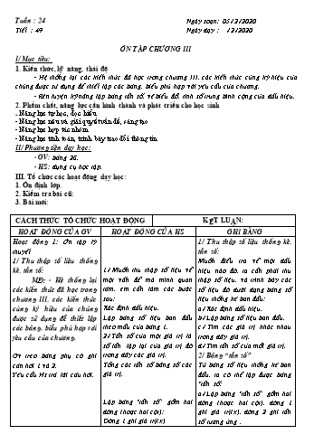 Giáo án môn Đại số Lớp 7 - Tuần 24 - Năm học 2019-2020