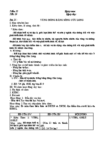 Giáo án môn Địa lí Lớp 9 - Tuần 23 - Năm học 2019-2020