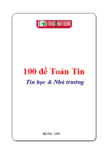 100 Đề Toán Tin (Tin học & Nhà trường)