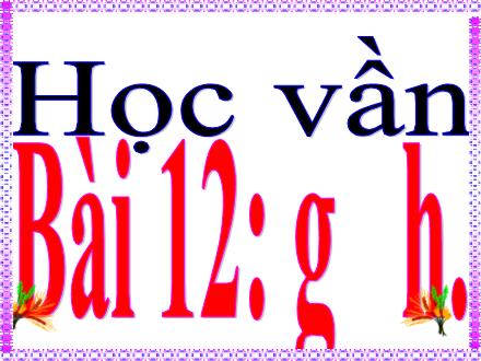 Bài giảng Học vần Lớp 1 - Bài 12: G, h