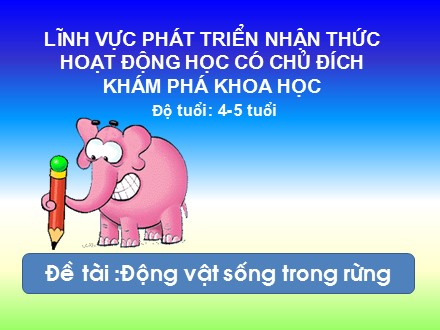 Bài giảng Lớp Chồi - Đề tài: Động vật sống trong rừng Bài giảng Lớp Chồi - Đề tài: Động vật sống trong rừng