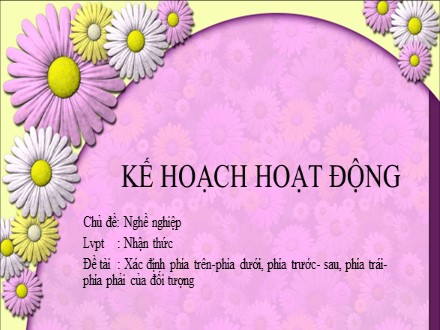 Bài giảng Lớp Lá 3 - Đề tài: Xác định phía trên-phía dưới, phía trước- Sau, phía trái-phía phải của đối tượng - Ngô Thị Thúy Hằng