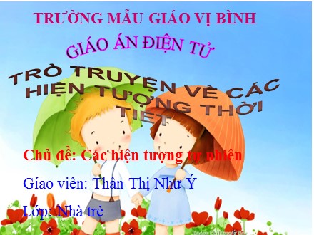 Bài giảng Lớp Nhà trẻ - Bài: Trò truyện về các hiện tượng thời tiết - Thân Thị Như Ý