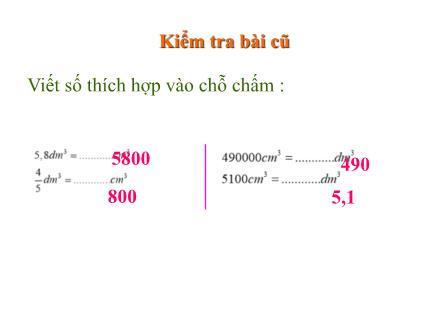 Bài giảng Toán Lớp 5 - Bài: Mét khối