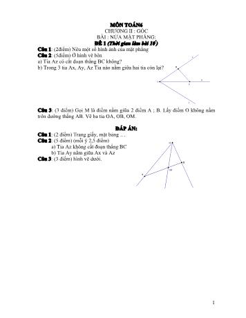 Bài tập môn Hình học Lớp 6 - Chương 2 Bài tập môn Hình học Lớp 6 - Chương 2