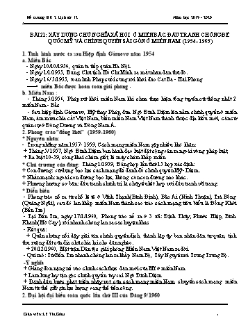 Đề cương ôn tập học kì 2 môn Lịch sử Lớp 12 - Năm học 2019-2020 - Lê Thị Giàu