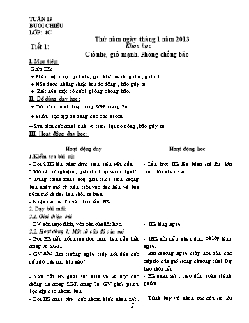 Giáo án buổi chiều Lớp 4 - Tuần 19