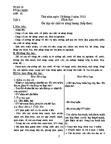 Giáo án buổi chiều Lớp 4 - Tuần 28