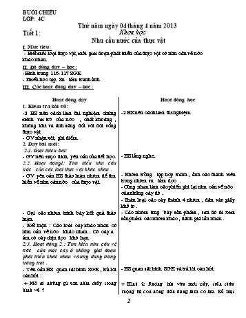 Giáo án buổi chiều Lớp 4 - Tuần 29 Giáo án buổi chiều Lớp 4 - Tuần 29