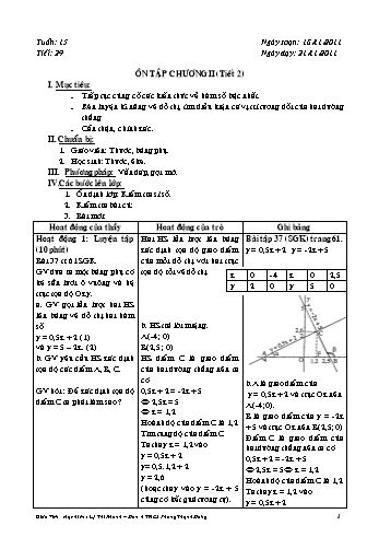 Giáo án Đại số Lớp 9 - Tuần 15, Tiết 29: Ôn tập chương II (Tiết 2) - Lý Thị Nhanh