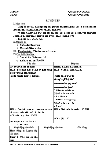 Giáo án Đại số Lớp 9 - Tuần 3, Tiết 5: Luyện tập - Lý Thị Nhanh