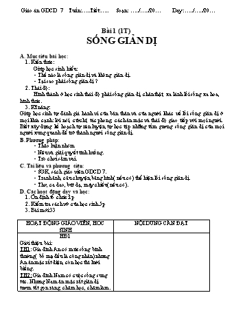 Giáo án Giáo dục công dân Lớp 7 - Full cả năm