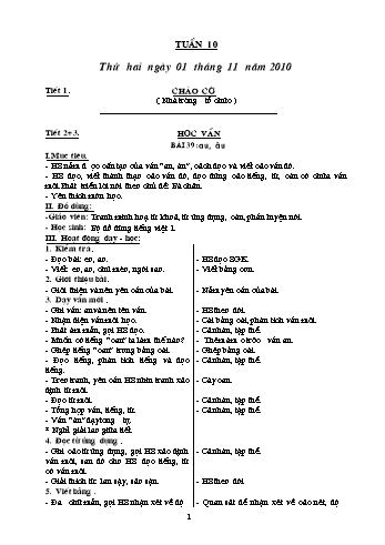 Giáo án Khối 1 - Tuần 10
