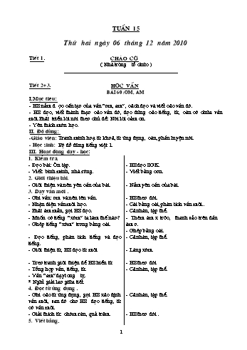 Giáo án Khối 1 - Tuần 15 Giáo án Khối 1 - Tuần 15