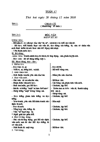 Giáo án Khối 1 - Tuần 17 Giáo án Khối 1 - Tuần 17
