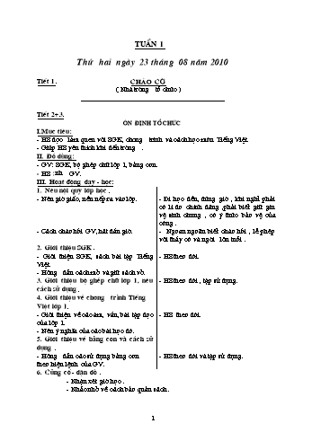 Giáo án Khối 1 - Tuần 1 Giáo án Khối 1 - Tuần 1