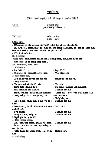 Giáo án Khối 1 - Tuần 20 Giáo án Khối 1 - Tuần 20