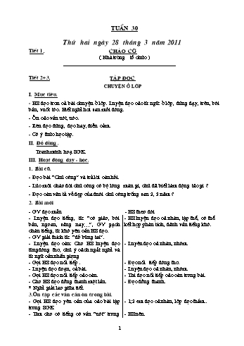 Giáo án Khối 1 - Tuần 30 Giáo án Khối 1 - Tuần 30
