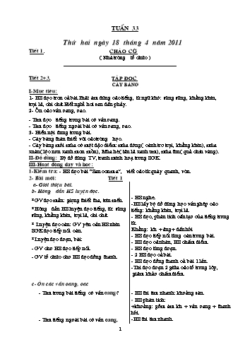 Giáo án Khối 1 - Tuần 33
