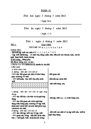 Giáo án Khối 1 - Tuần 35