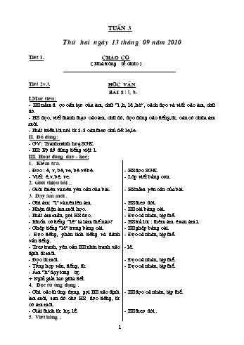 Giáo án Khối 1 - Tuần 3