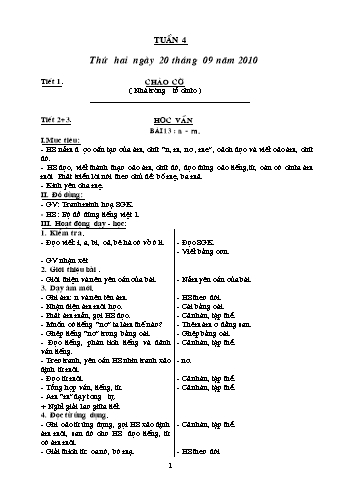 Giáo án Khối 1 - Tuần 4 Giáo án Khối 1 - Tuần 4