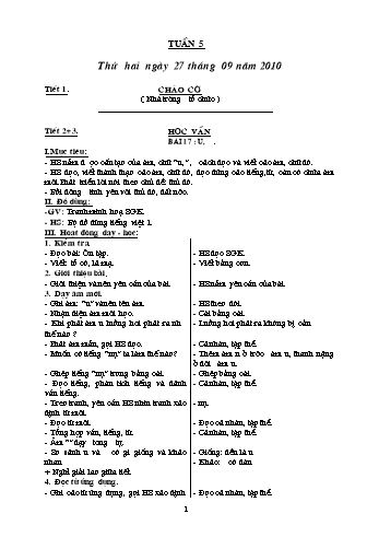 Giáo án Khối 1 - Tuần 5