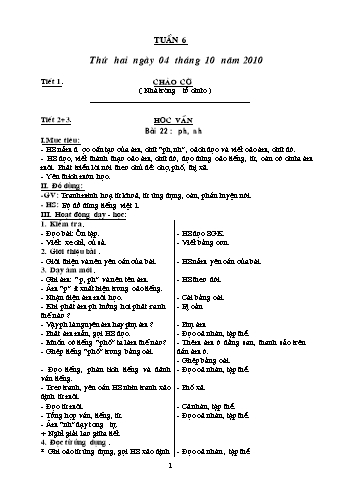 Giáo án Khối 1 - Tuần 6
