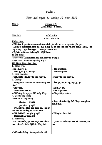Giáo án Khối 1 - Tuần 7 Giáo án Khối 1 - Tuần 7