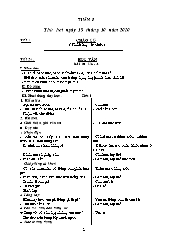 Giáo án Khối 1 - Tuần 8