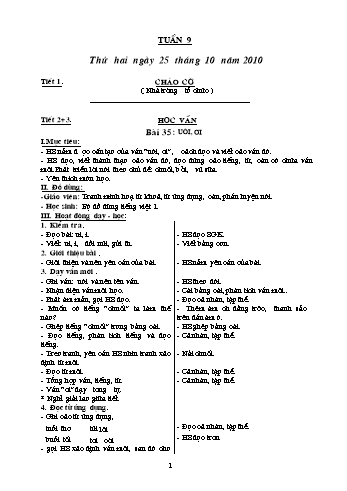 Giáo án Khối 1 - Tuần 9