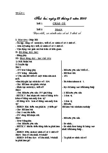 Giáo án Khối 3 - Tuần 1 Giáo án Khối 3 - Tuần 1