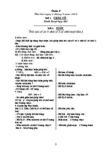 Giáo án Khối 3 - Tuần 2