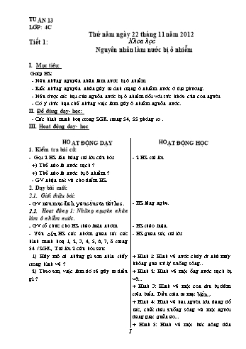 Giáo án Khối 4 - Tuần 13 Giáo án Khối 4 - Tuần 13