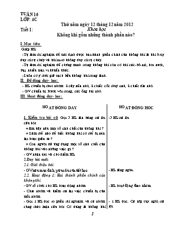 Giáo án Khối 4 - Tuần 16