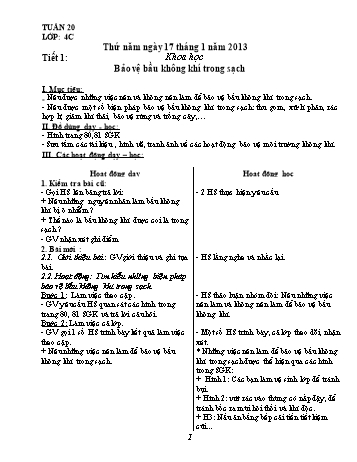 Giáo án Khối 4 - Tuần 20
