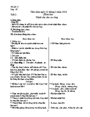 Giáo án Khối 4 - Tuần 27